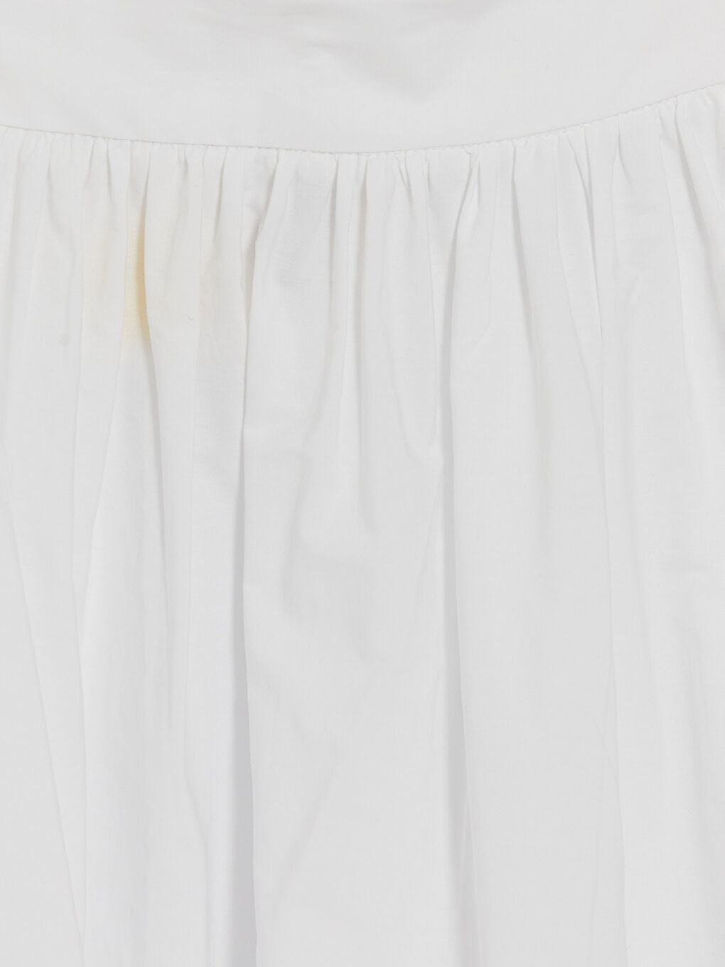 Ekru Beli Fermuarlı Poplin Kloş Etek-3