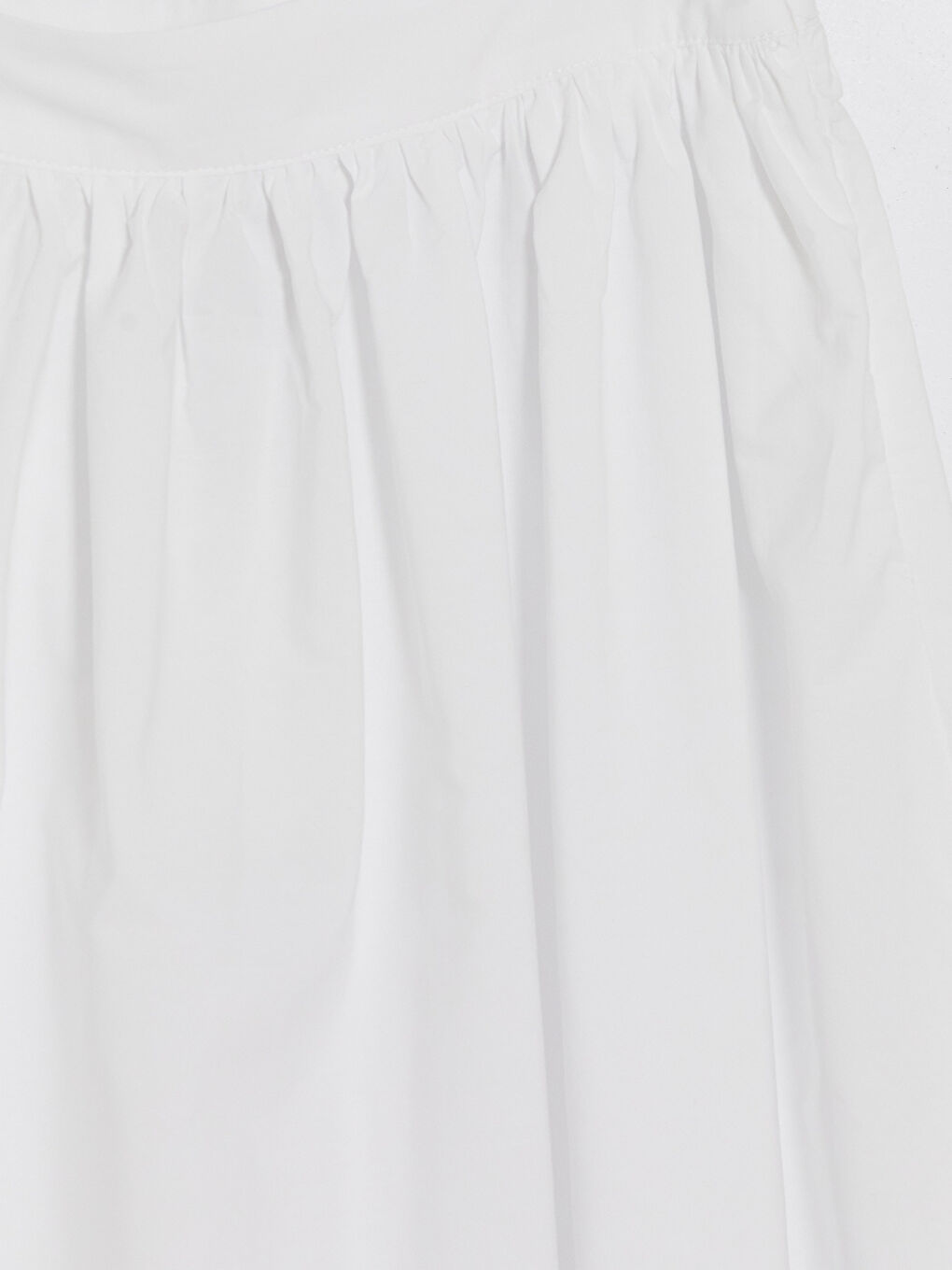 Waisted Zippered Poplin Flared Skirt-6