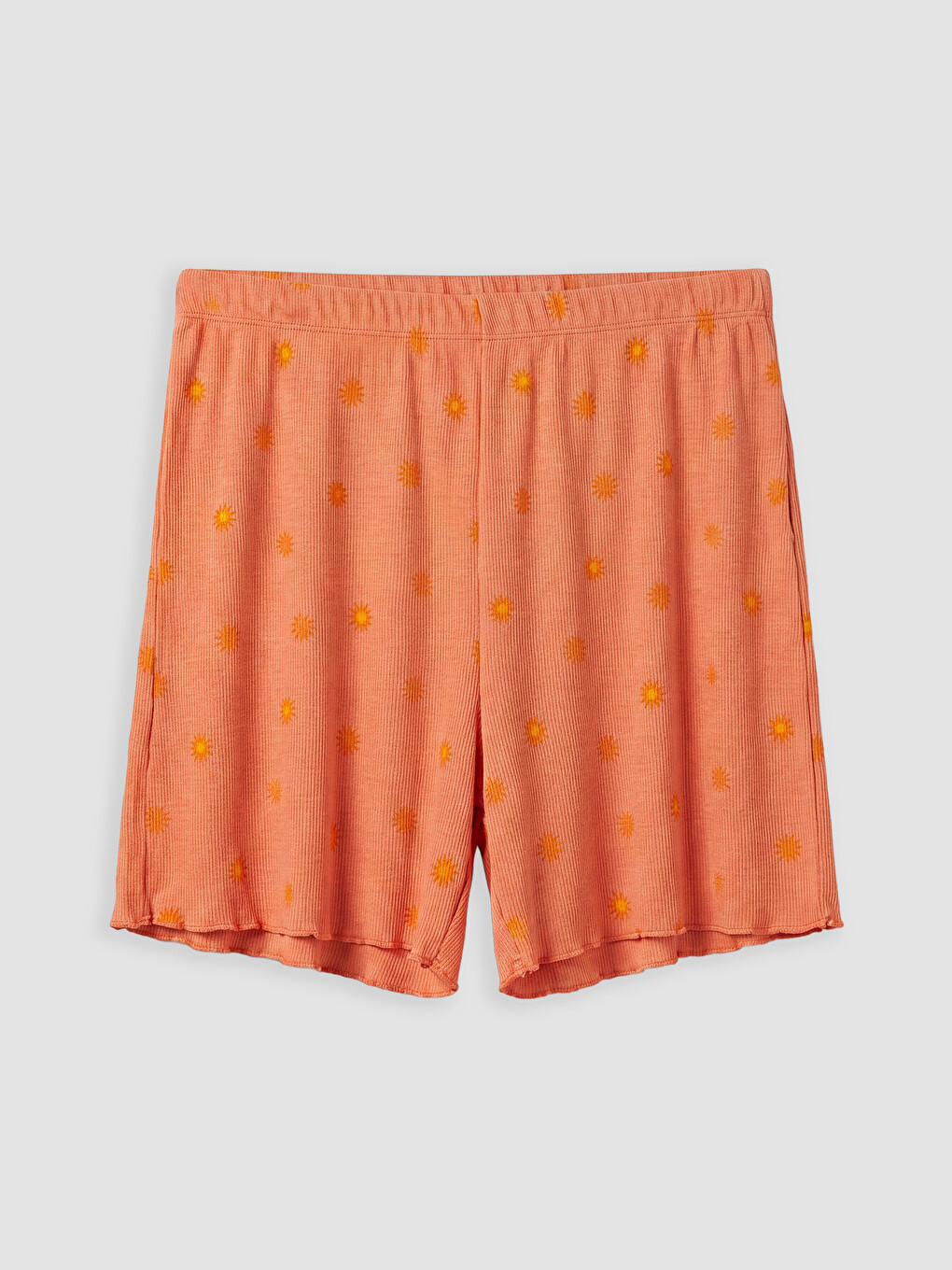 Sarı Desenli Kadın Şort Pijama Alt 2'li-2