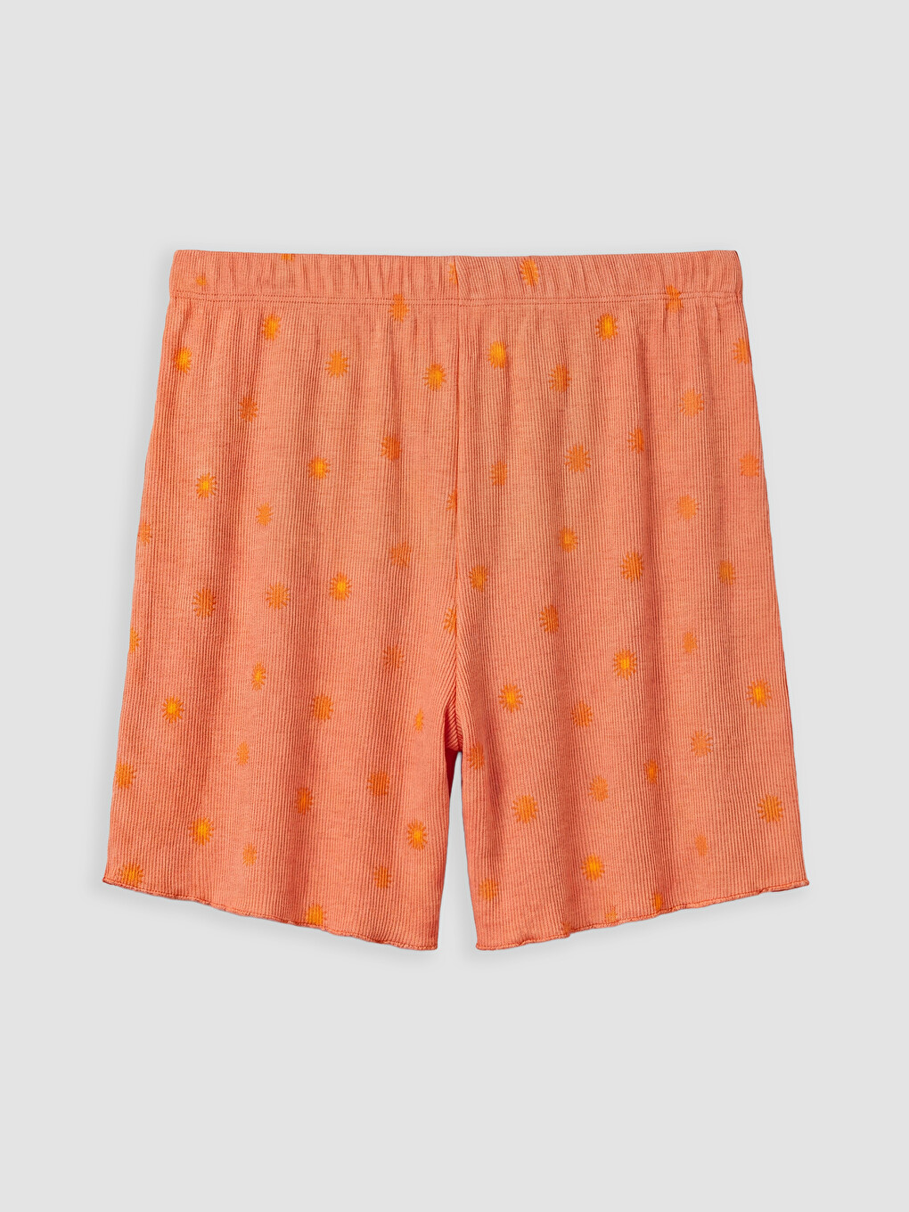 Sarı Desenli Kadın Şort Pijama Alt 2'li-4