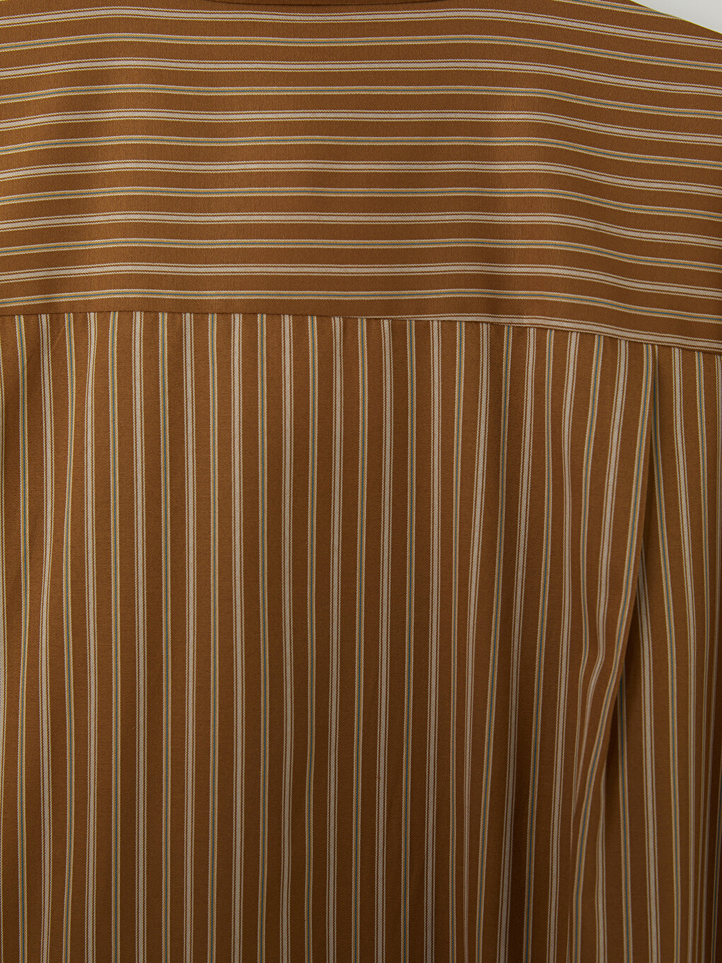 Sarı Çizgili Oversize Poplin Kadın Gömlek-1