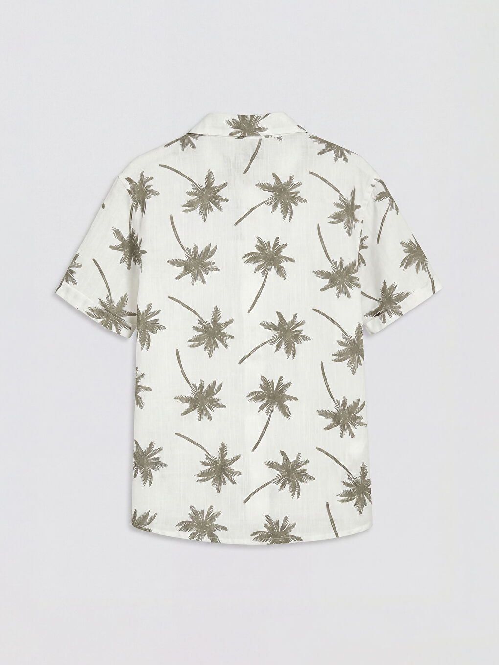 Bej Desenli Poplin Erkek Çocuk Gömlek-1