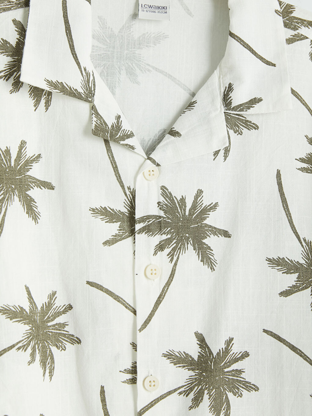 Bej Desenli Poplin Erkek Çocuk Gömlek-2