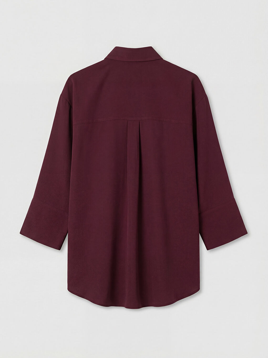 Bordo Dokulu Oversize Kadın Gömlek-1