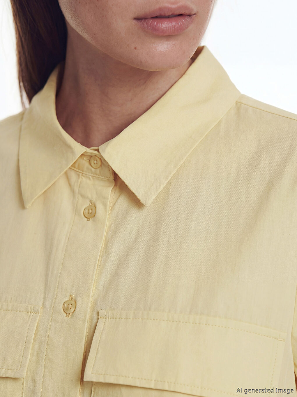 Belted Waist Poplin Shirt Dress-2