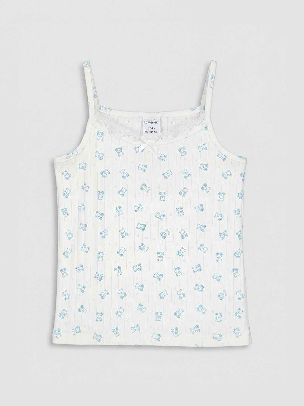 Ekru İp Askılı Kız Çocuk Şortlu Pijama Takımı-1