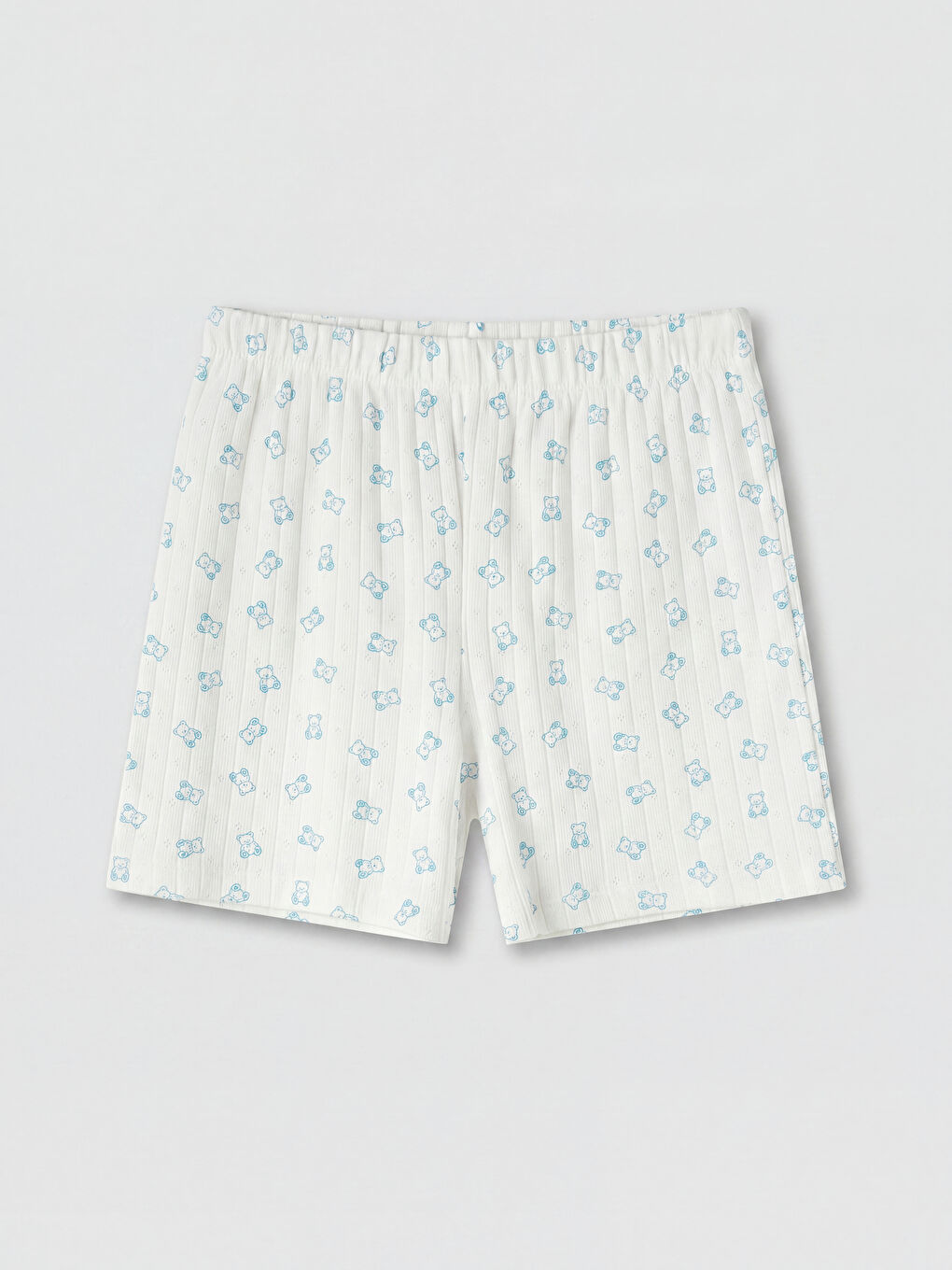 Ekru İp Askılı Kız Çocuk Şortlu Pijama Takımı-4