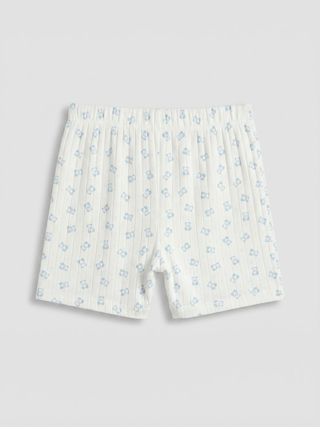 Ekru İp Askılı Kız Çocuk Şortlu Pijama Takımı-5