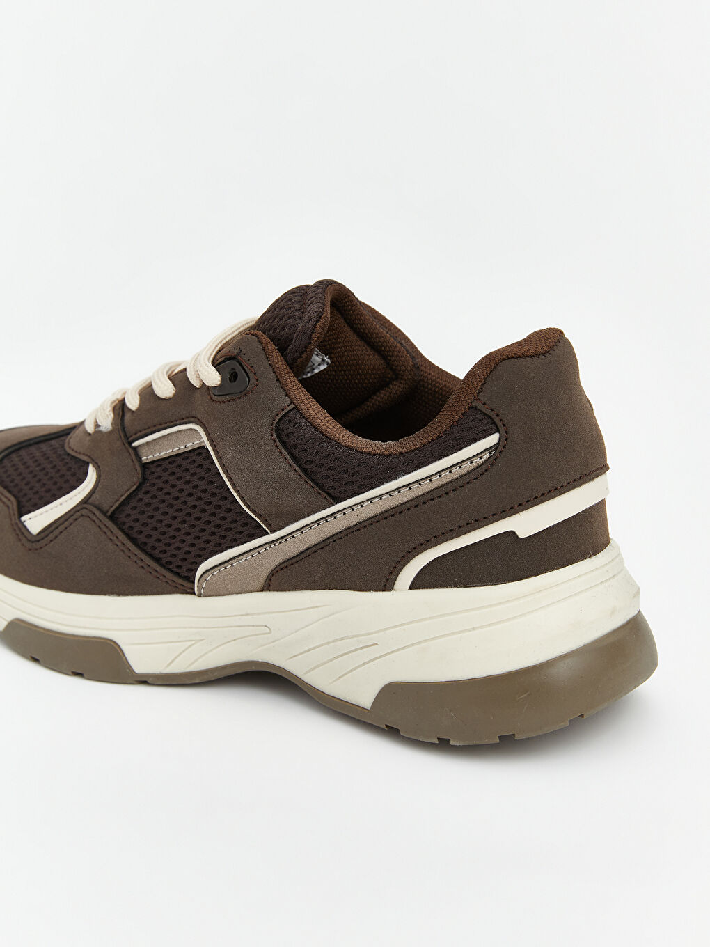 Kahverengi File Detaylı Kalın Tabanlı Kadın Spor Ayakkabı-4