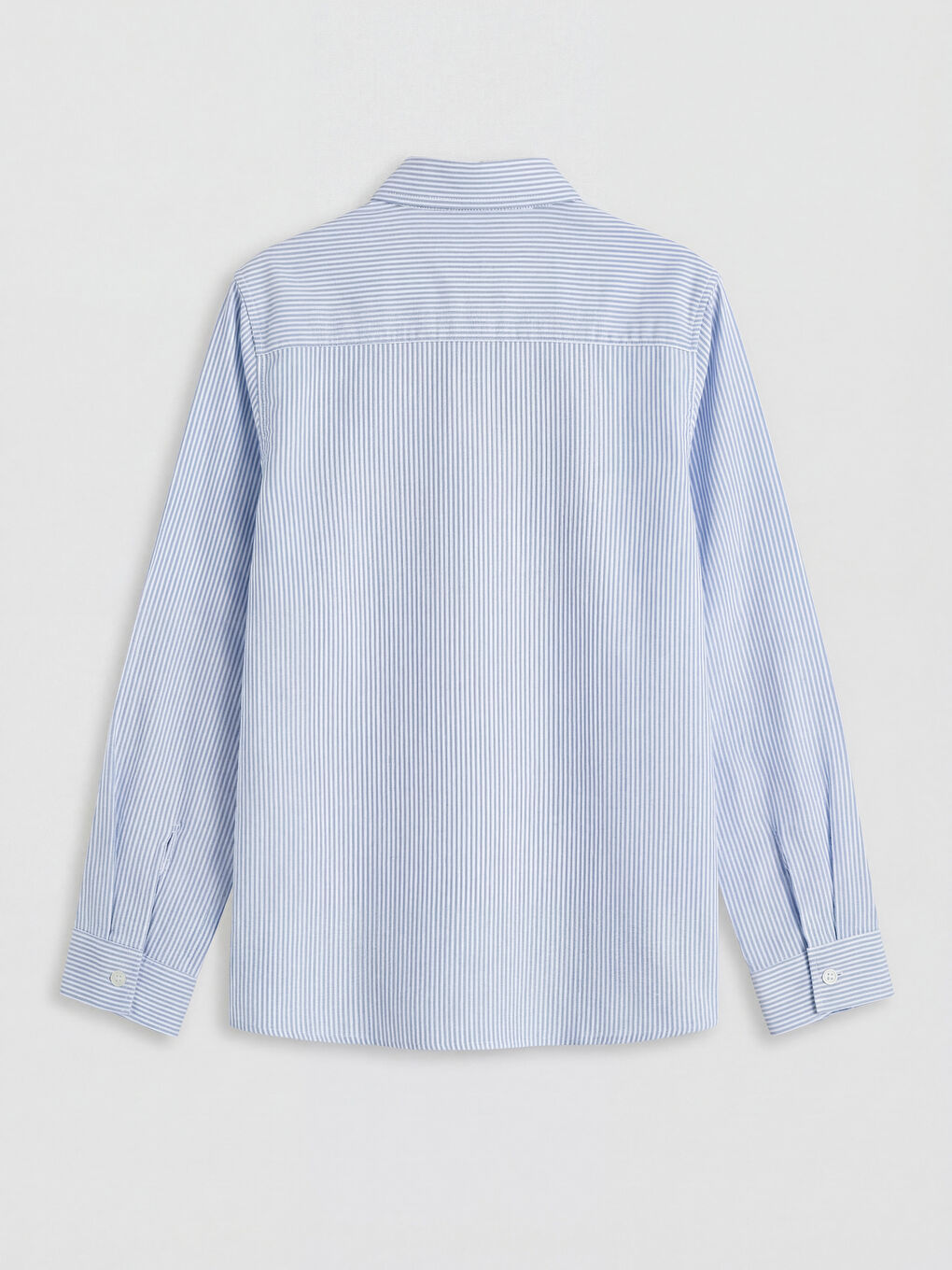 Mavi Uzun Kollu Çizgili Oxford Erkek Çocuk Gömlek-1