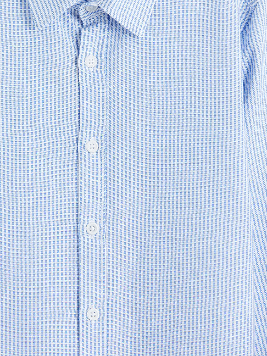 Mavi Uzun Kollu Çizgili Oxford Erkek Çocuk Gömlek-2