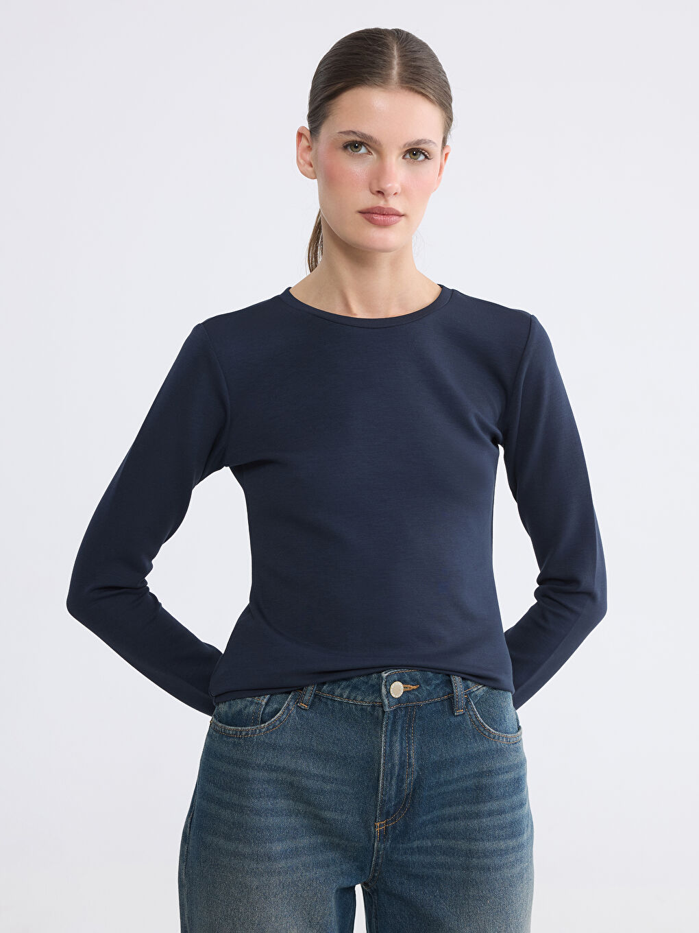 Lacivert Soft Touch Kadın Body