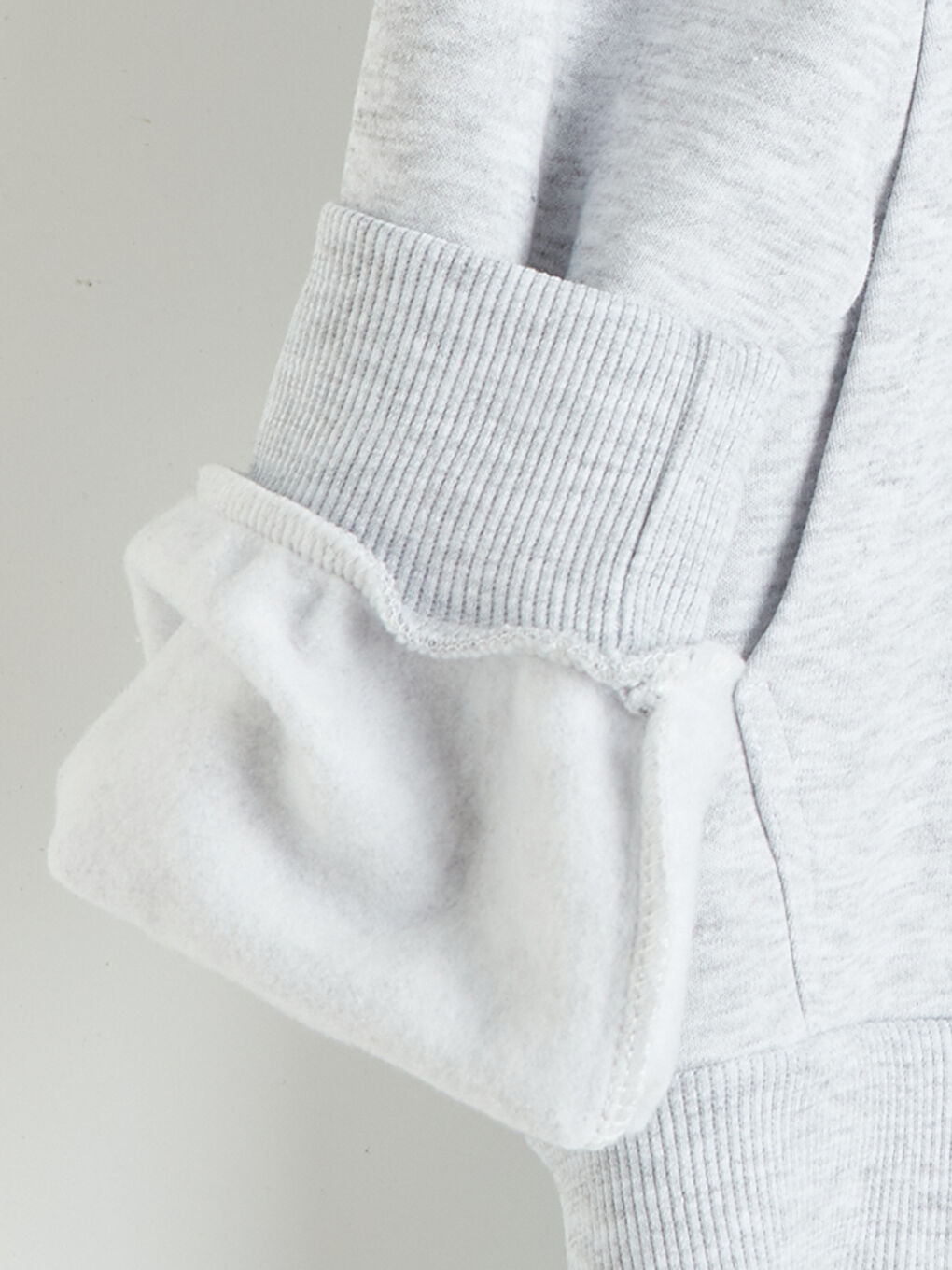 Gri Gömlek Yaka Kalın Kız Çocuk Fermuarlı Sweatshirt-2