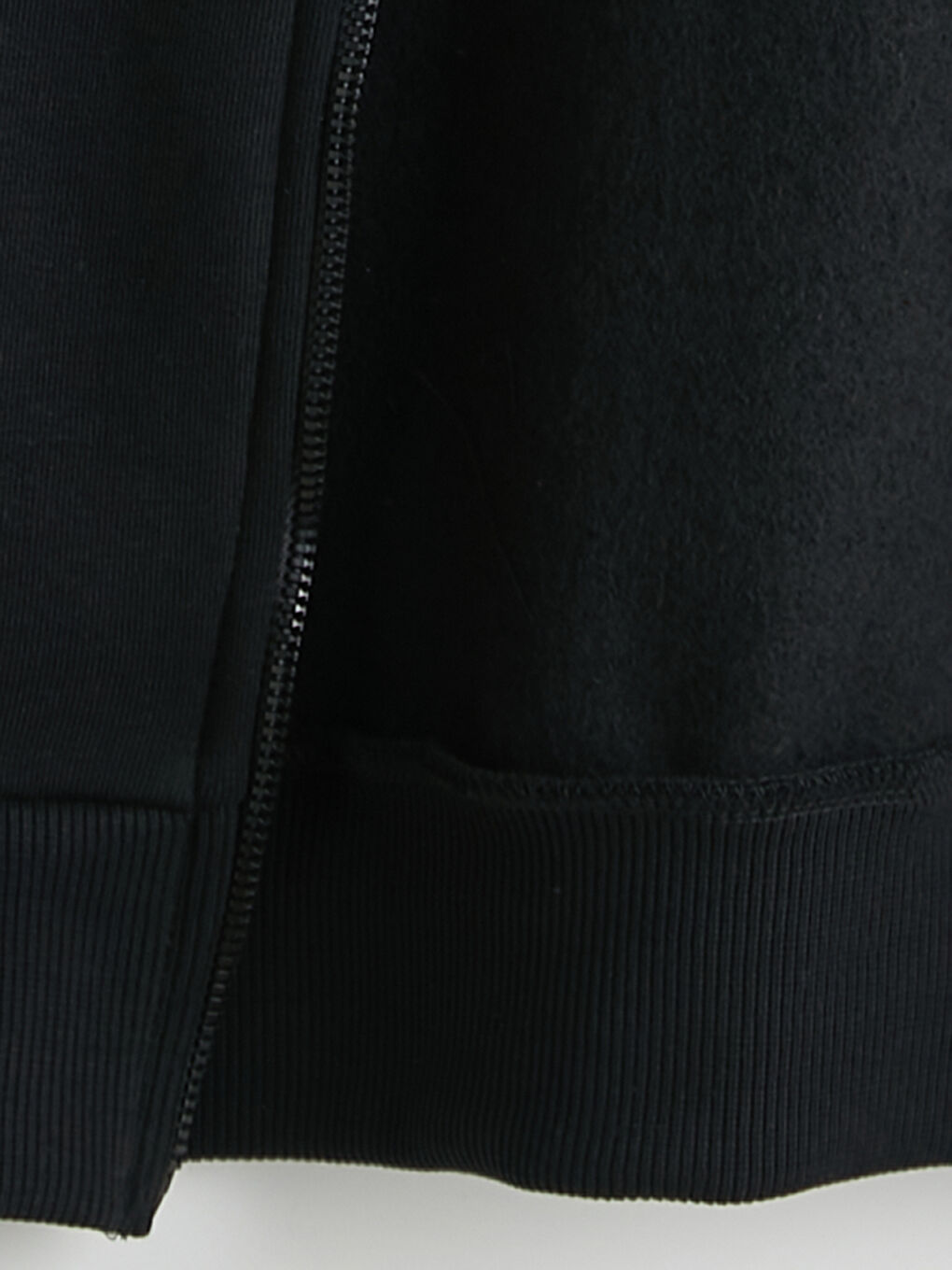 Siyah Gömlek Yaka Kız Çocuk Kalın Fermuarlı Sweatshirt-2