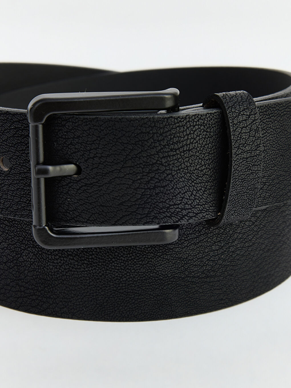 Siyah Deri Görünümlü Erkek Kemer-3