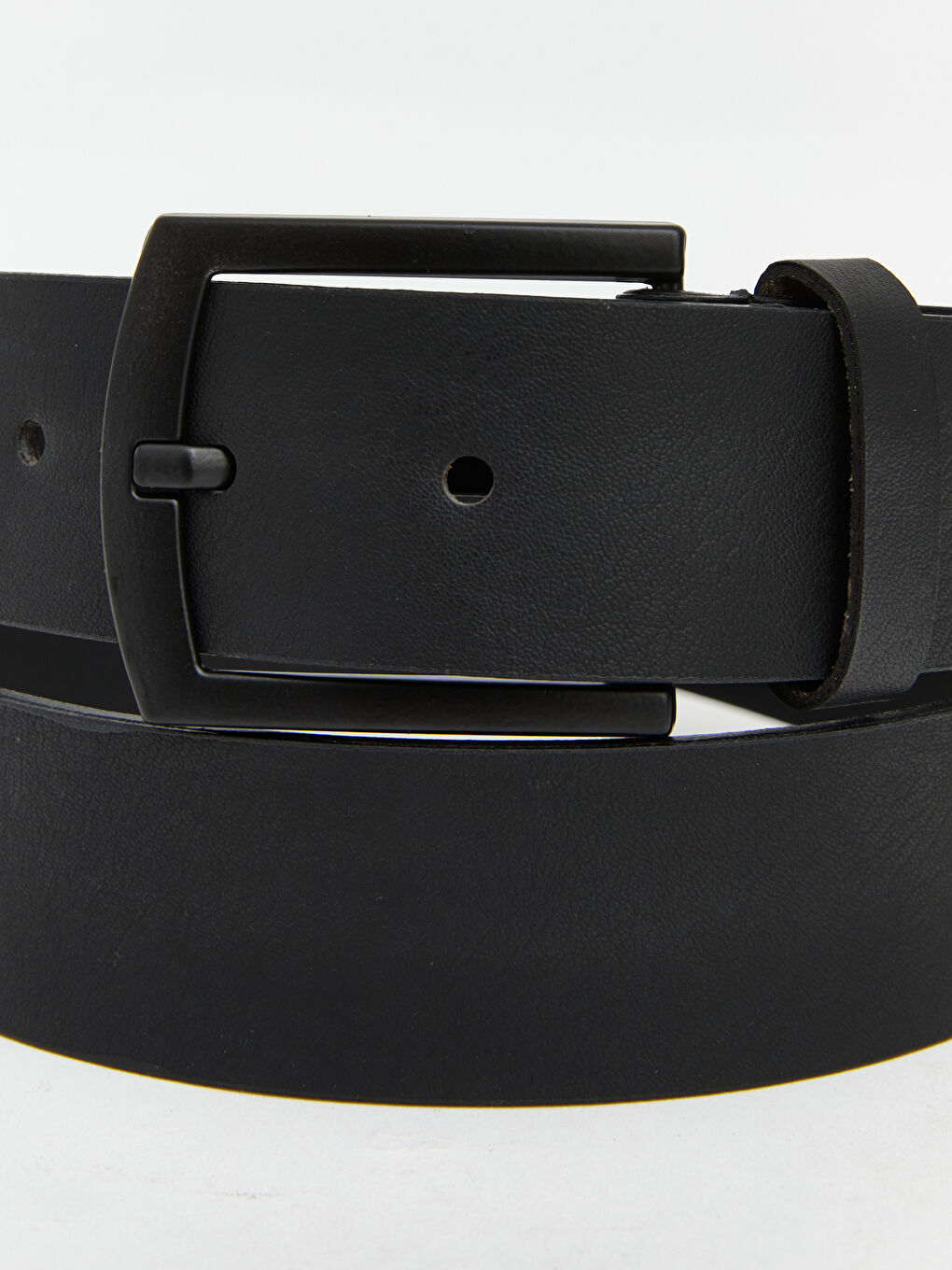 Siyah Deri Görünümlü Erkek Kemer-3