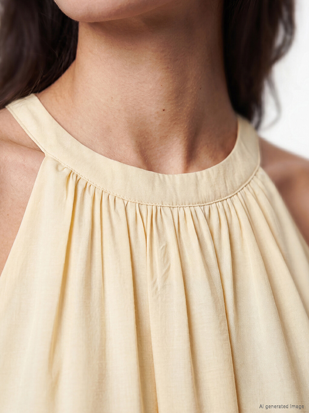 Halter Neck Ruched A-line Mini Dress-2
