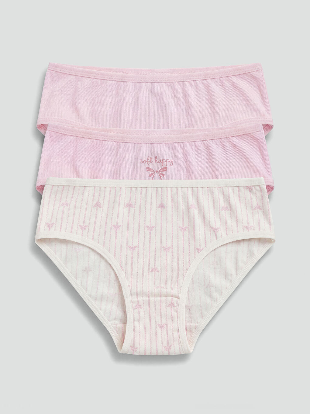 Pembe Desenli Kız Çocuk Külot 3'lü-5