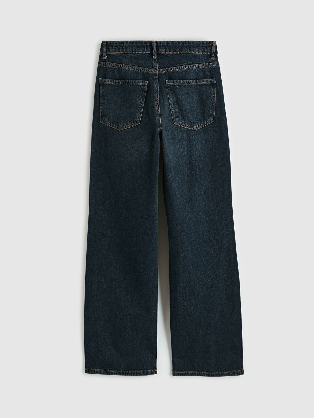 İndigo Taşlı Wideleg Kadın Jean Pantolon	-1