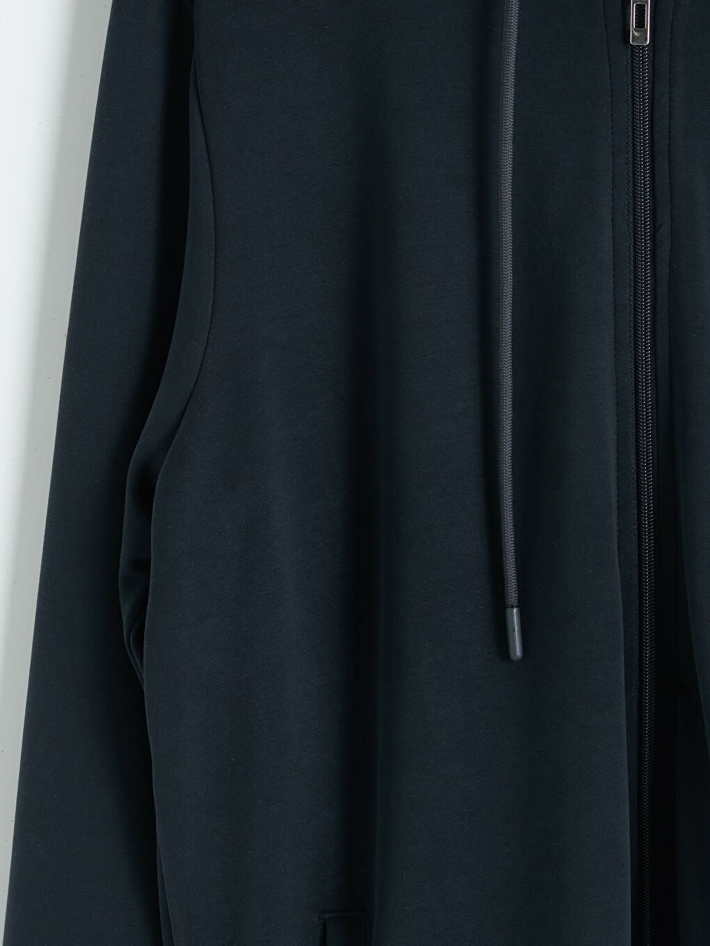 Antrasit Kapüşonlu Erkek Fermuarlı Sweatshirt-2