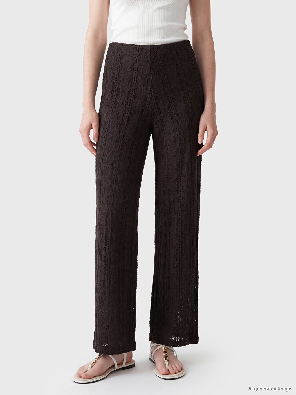 Ženske vezene pantalone sa elastičnim strukom-1