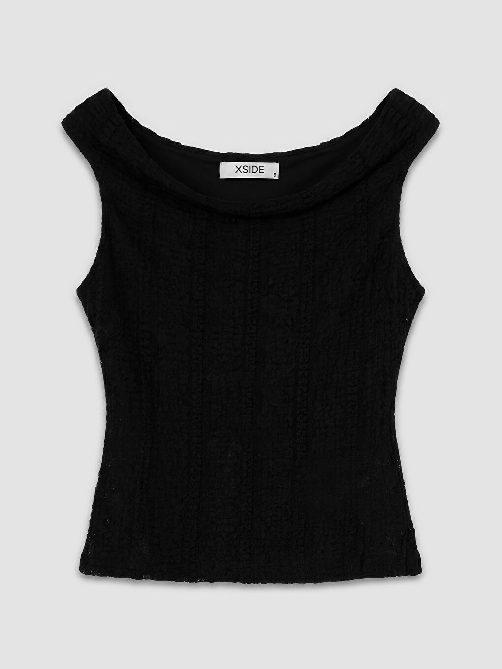 Siyah Kayık Yaka Dantelli Bluz