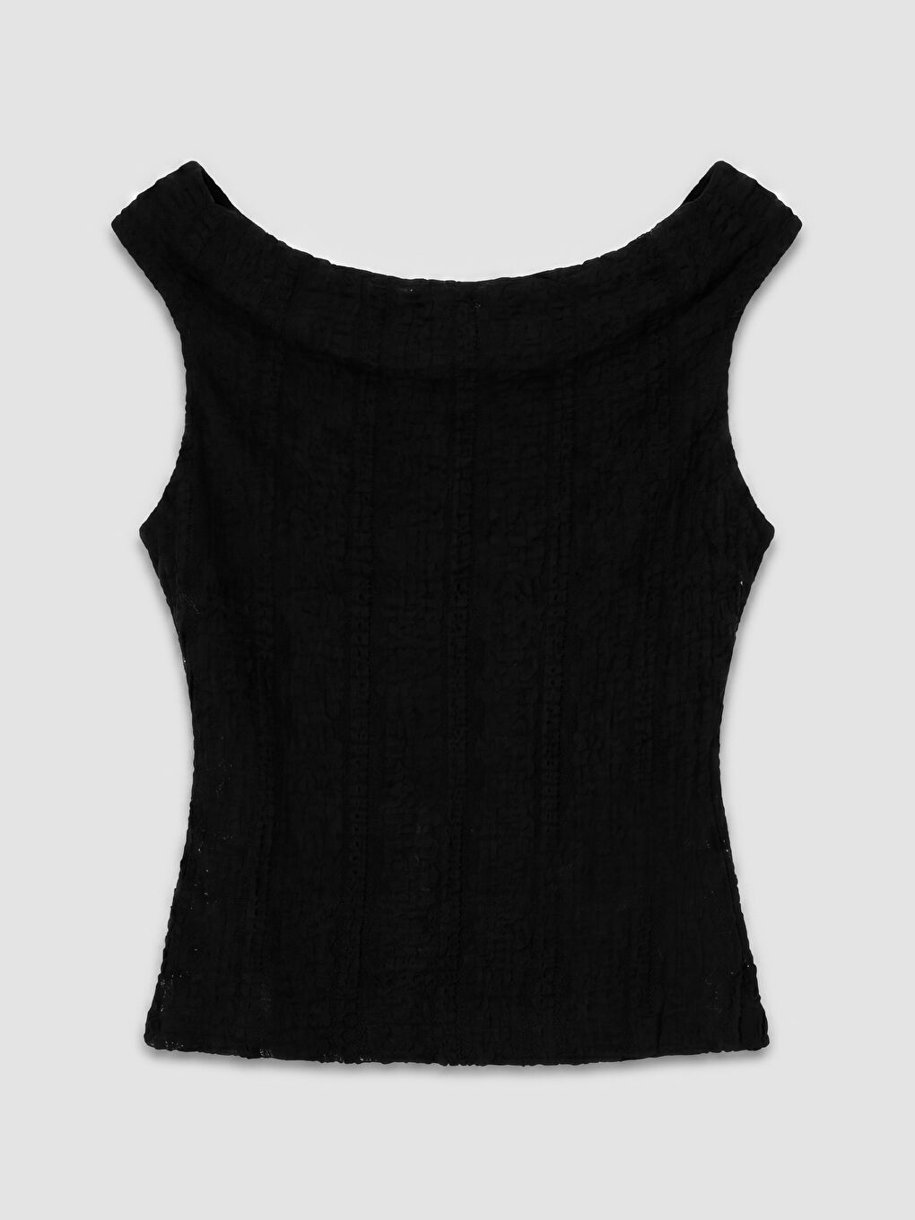 Siyah Kayık Yaka Dantelli Bluz-1