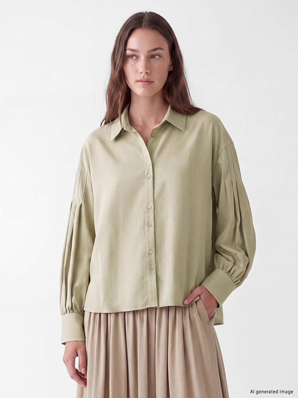 Chemise Plissée À Coupe Ample Pour Femme