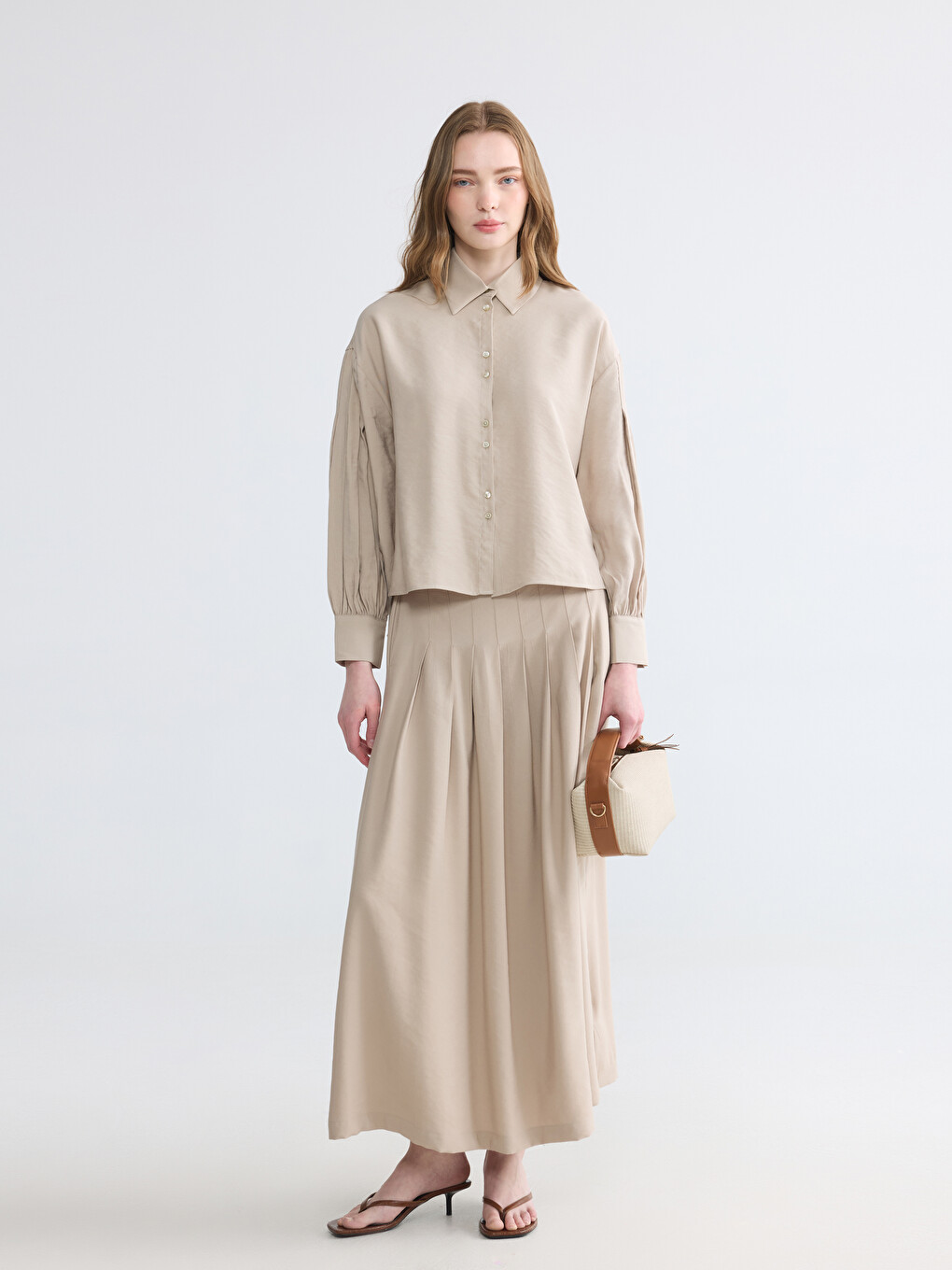 Loose Fit Pleated Women's Shirt-1