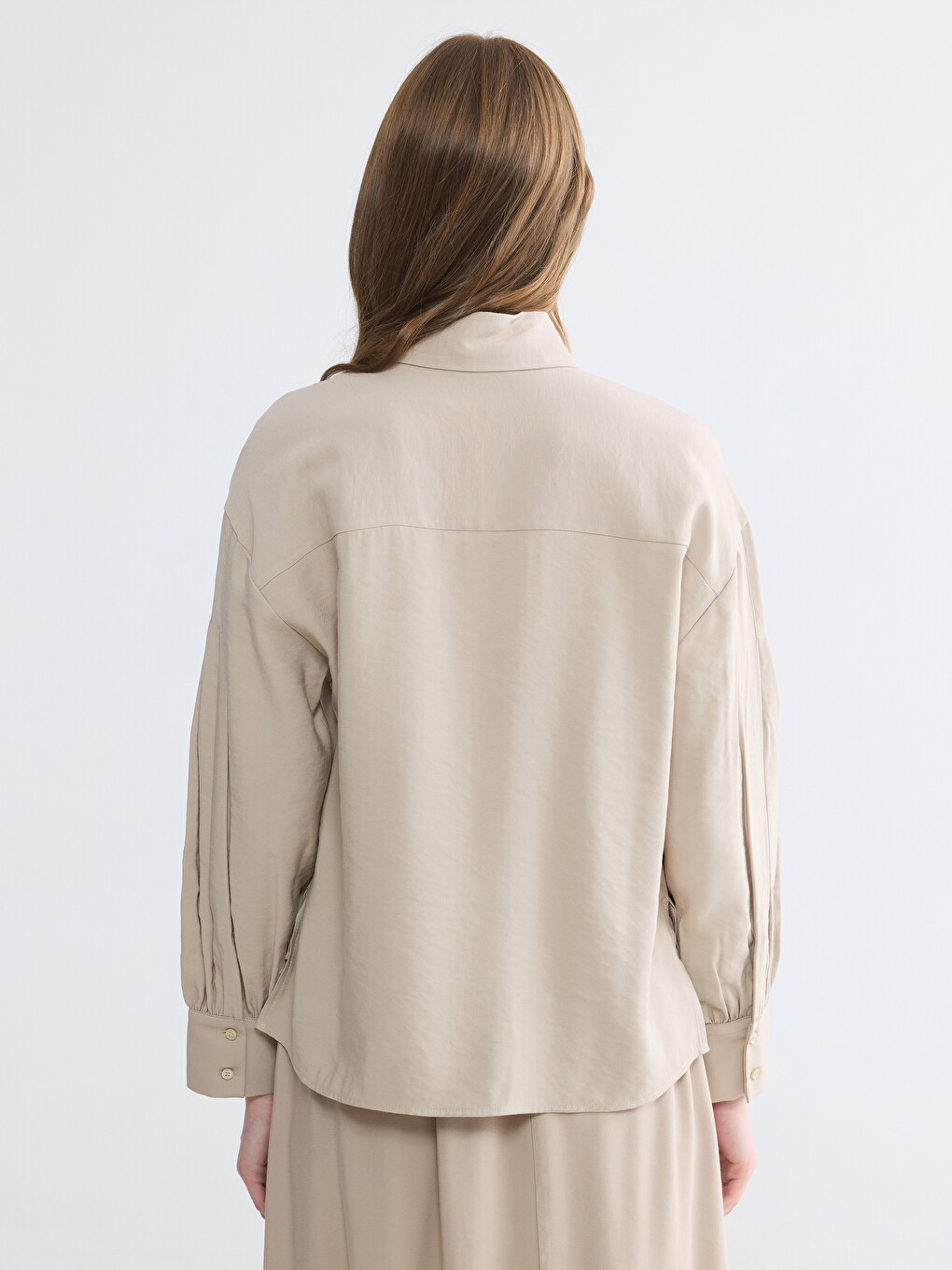 Loose Fit Pleated Women's Shirt-3