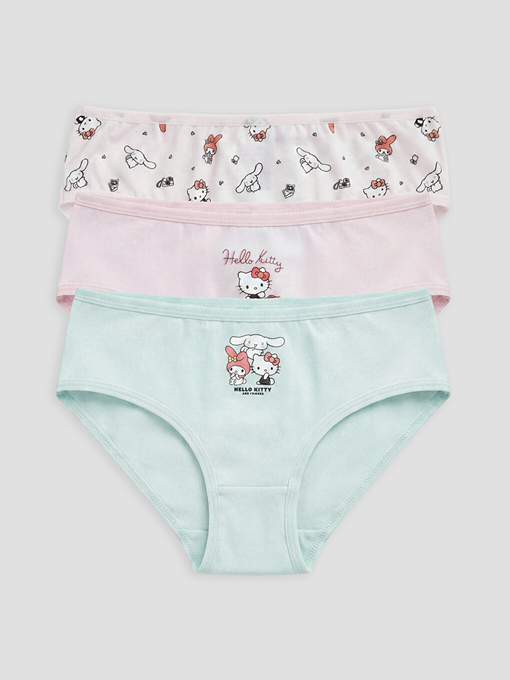 Pembe Hello Kitty Baskılı Kız Çocuk Külot 3'lü-5