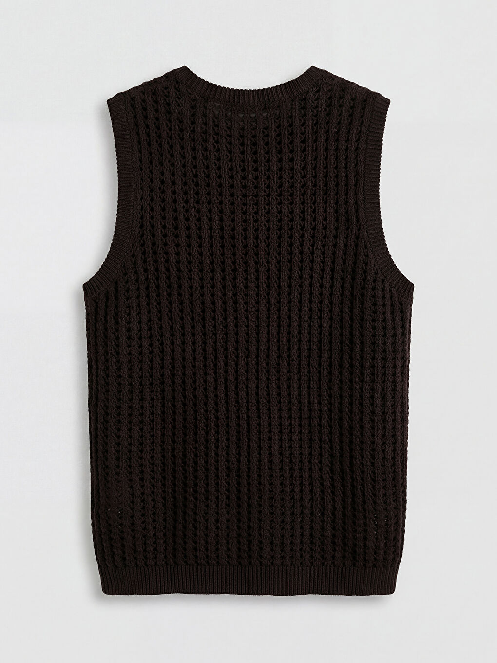 Kahverengi Bisiklet Yaka Ajurlu Kadın Triko Süveter-1