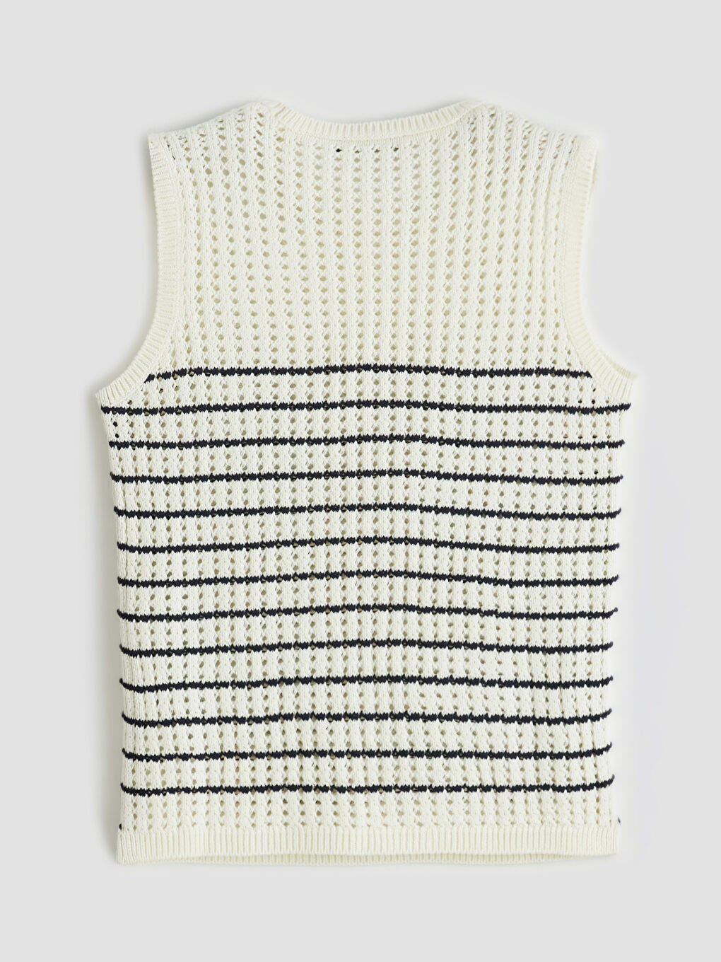 Siyah Bisiklet Yaka Çizgili Kadın Triko Süveter-1