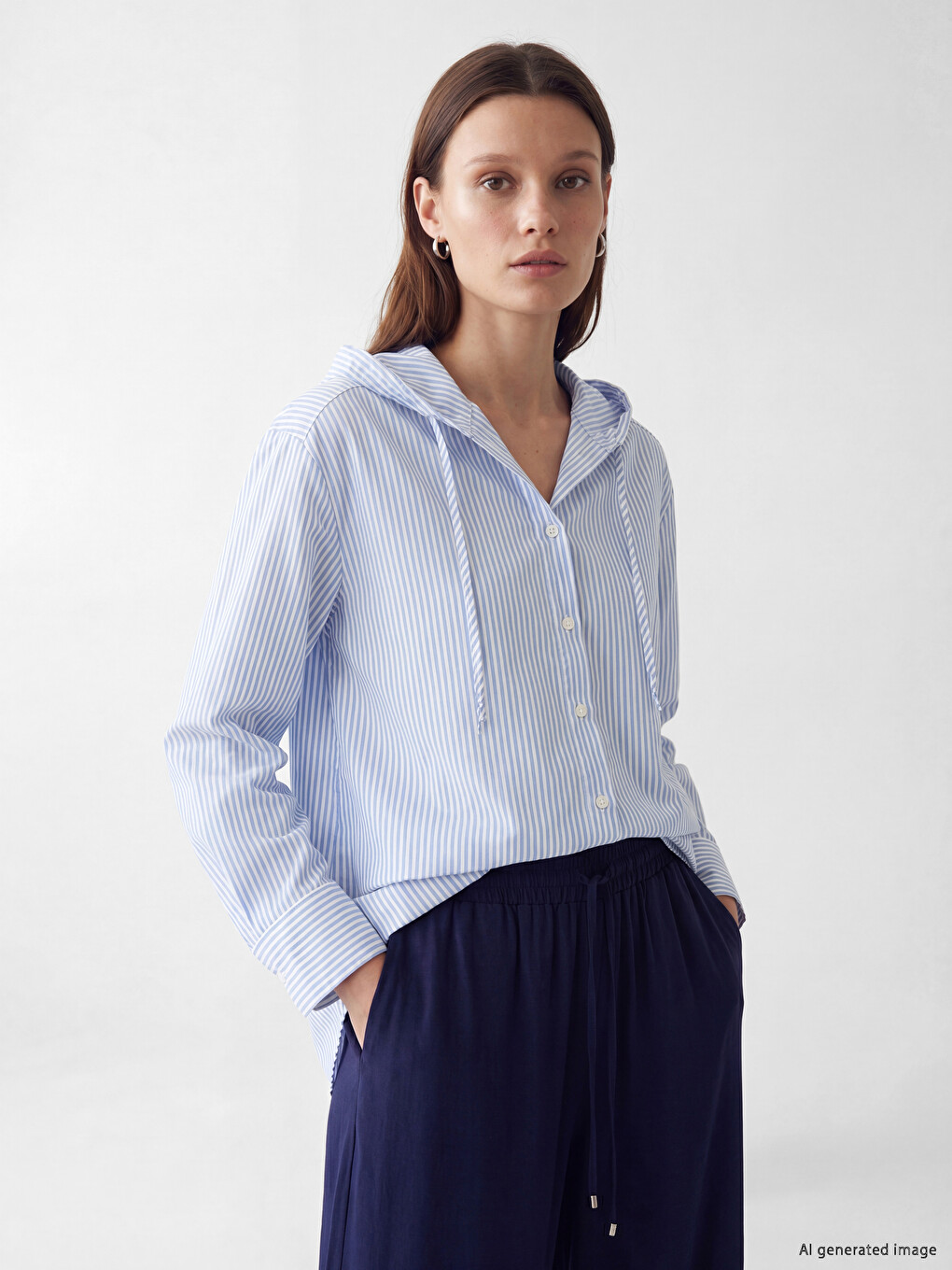 Hooded Striped Women's Shirt Tunic