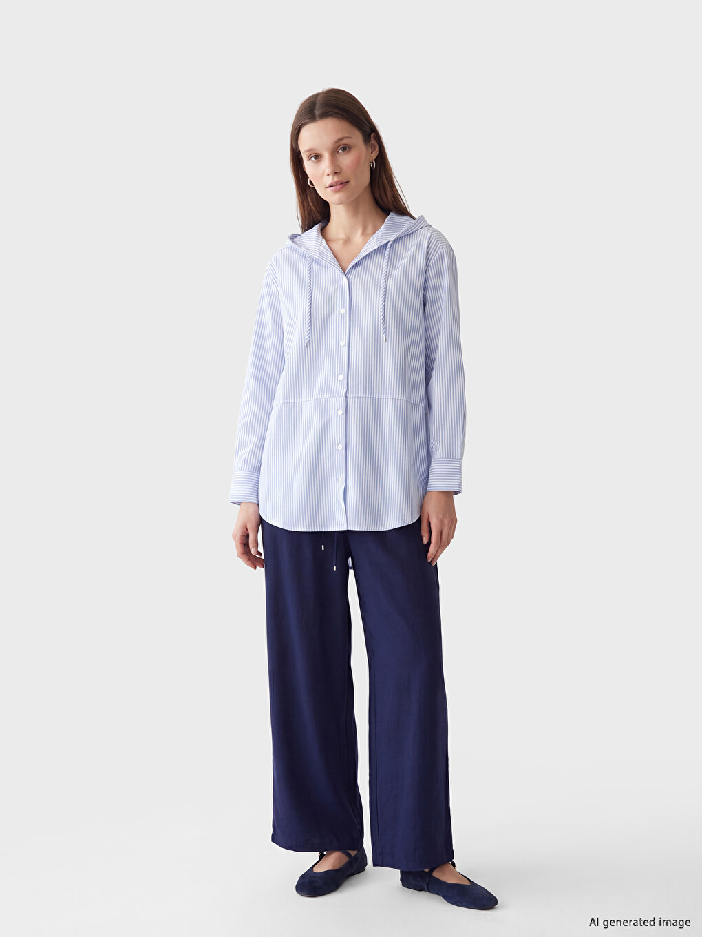 Hooded Striped Women's Shirt Tunic-1