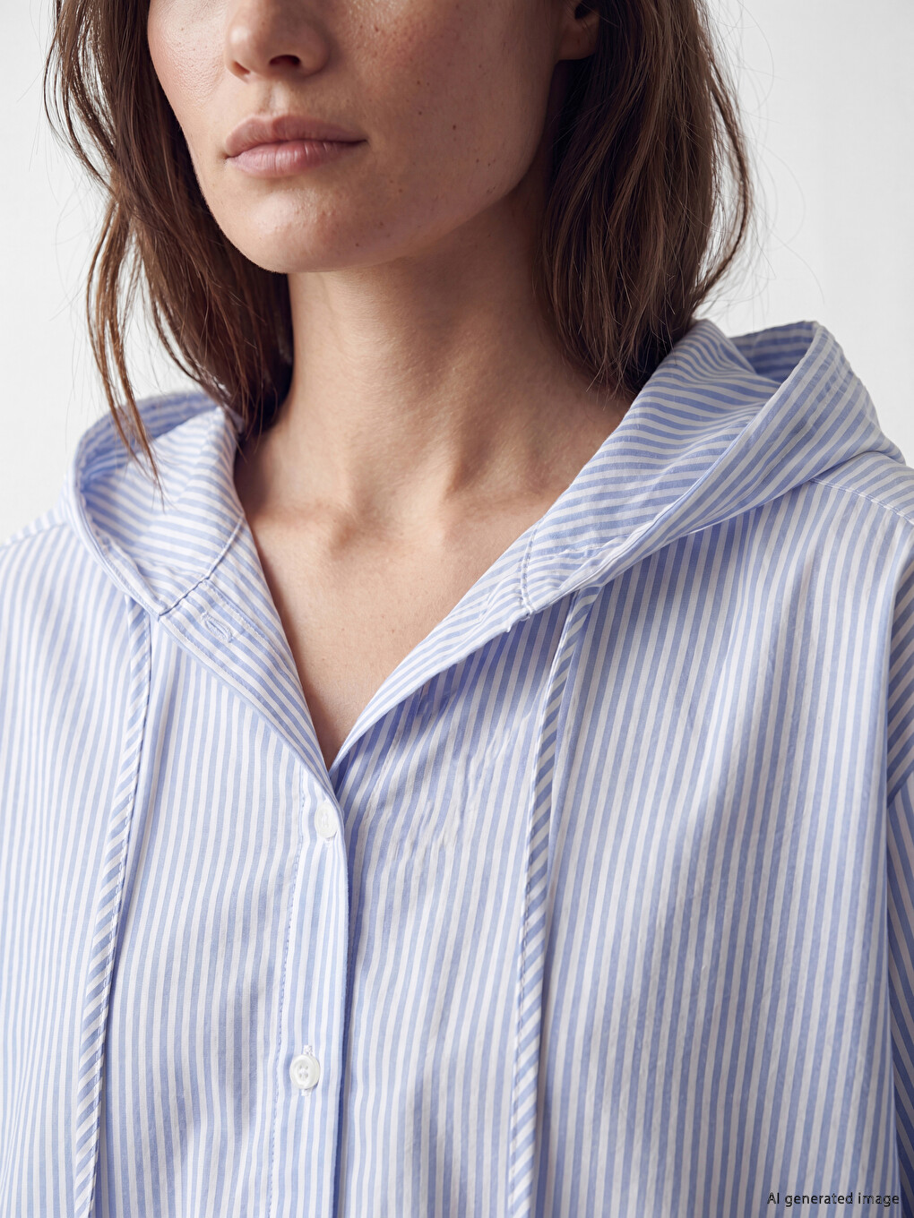 Hooded Striped Women's Shirt Tunic-2