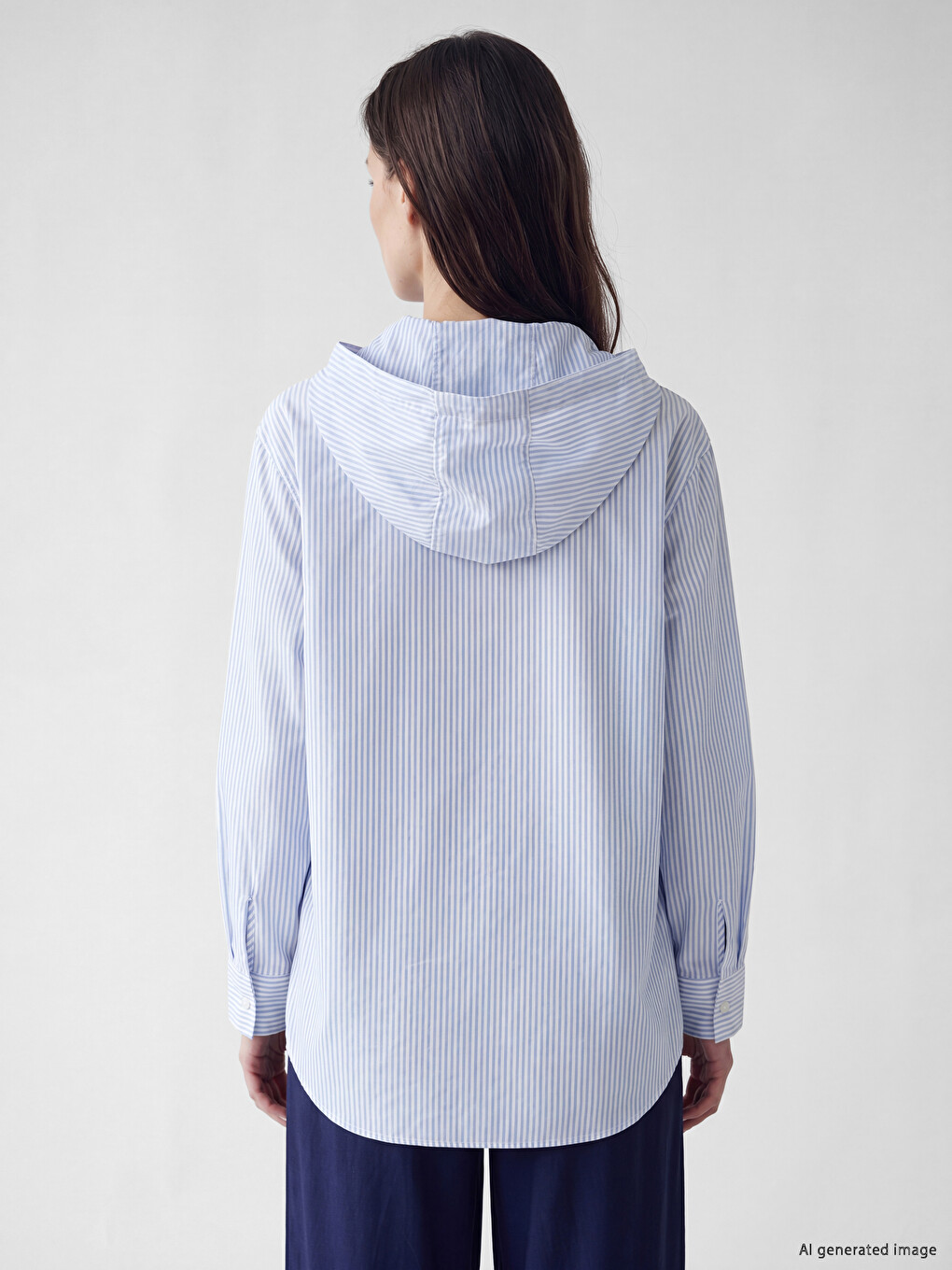 Hooded Striped Women's Shirt Tunic-3