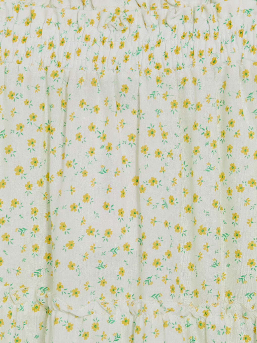 Ekru Beli Lastikli Kız Çocuk Katlı Etek-2