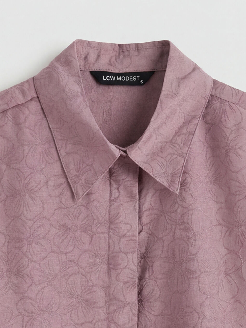 Lila Desenli Modal Karışımlı Kadın Gömlek Tunik-2