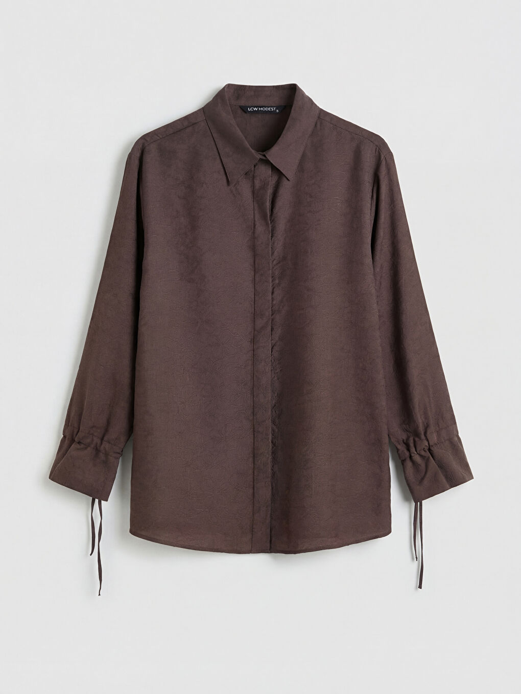 Kahverengi Desenli Modal Karışımlı Kadın Gömlek Tunik