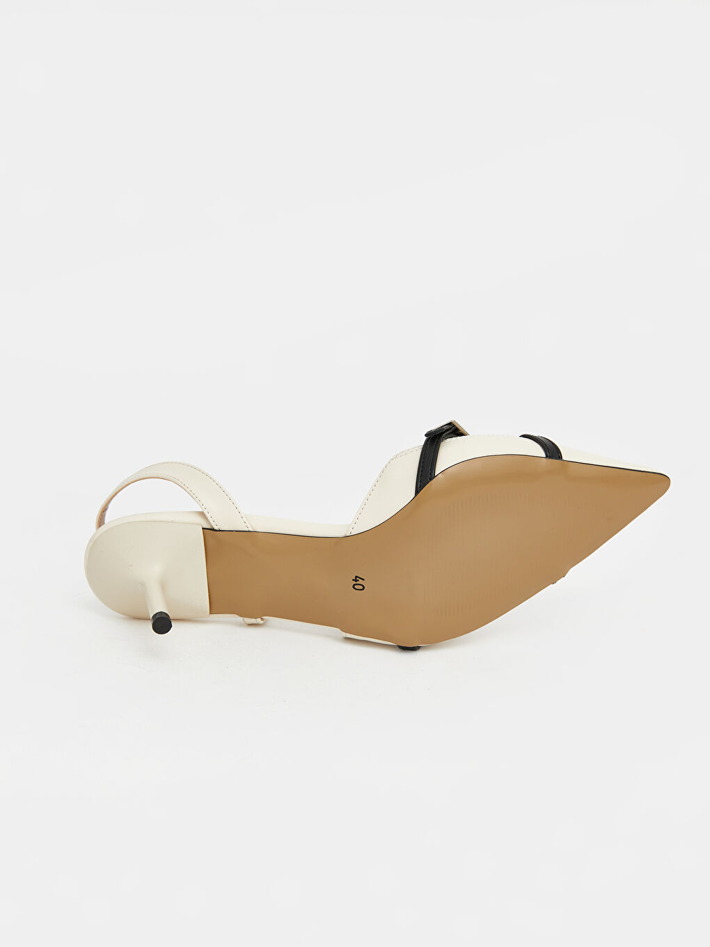 Bej Sivri Burun Kadın Topuklu Ayakkabı-3