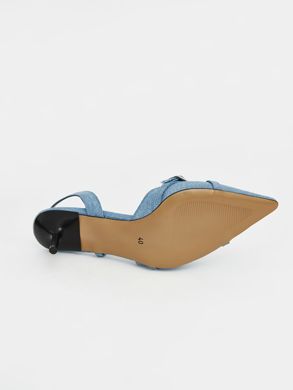 Mavi Sivri Burun Kadın Topuklu Ayakkabı-3