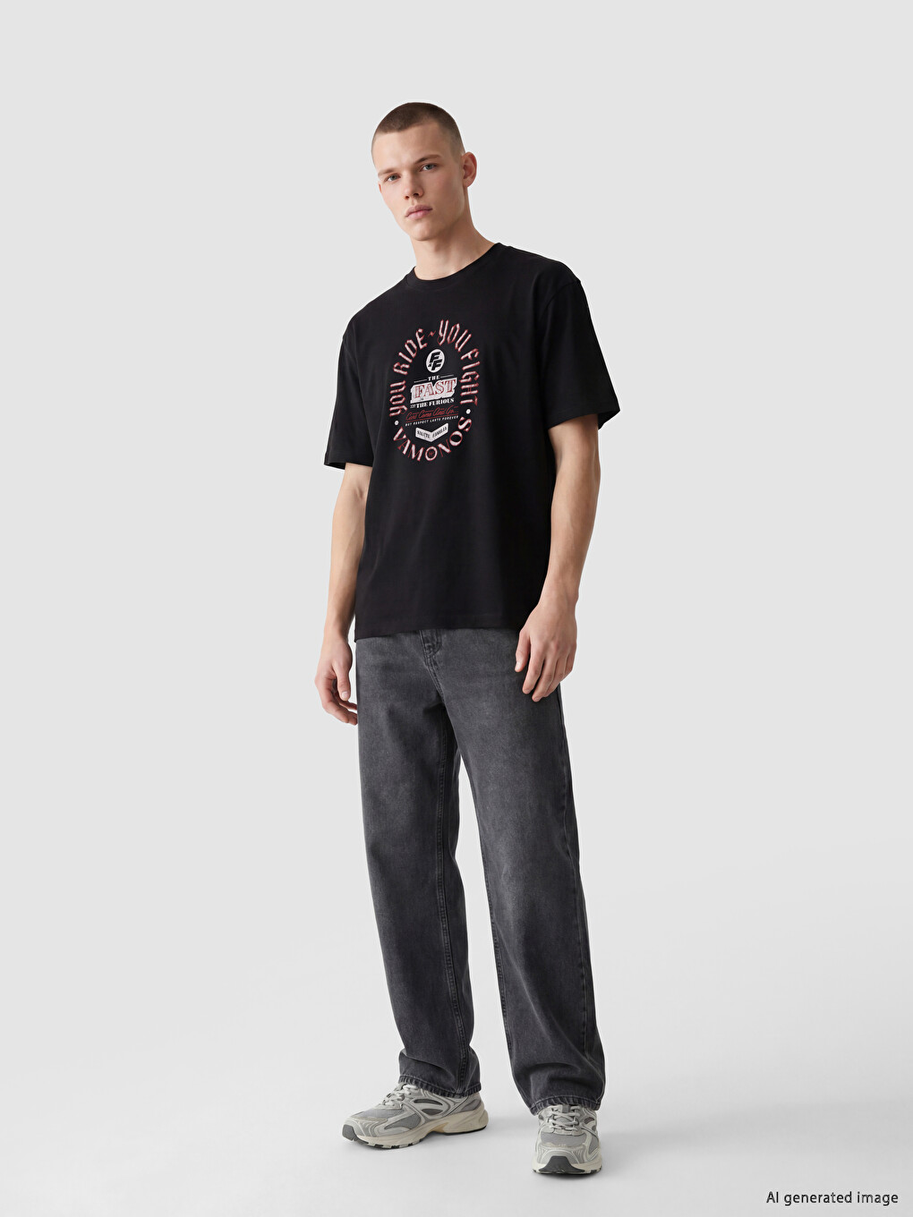 Crew Neck Fast & Furious Printed Men's T-Shirt-1
