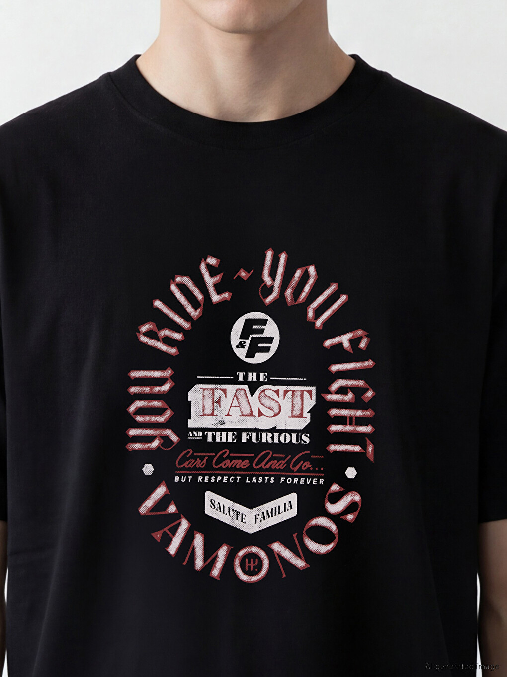 Crew Neck Fast & Furious Printed Men's T-Shirt-2
