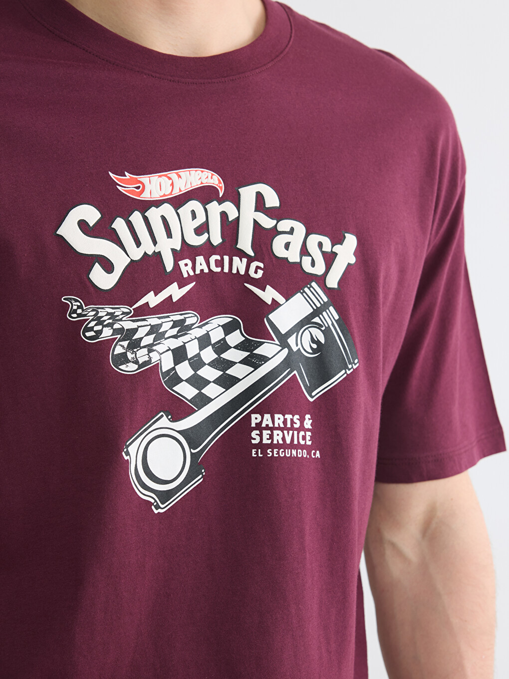 Crew Neck Hot Wheels Printed Men's T-Shirt-2