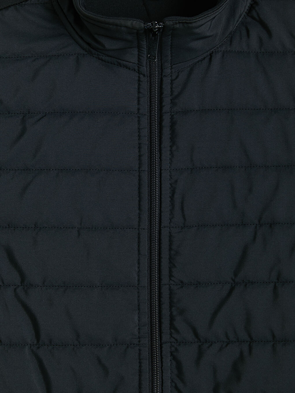 Siyah Dik Yaka Erkek Fermuarlı Sweatshirt-7