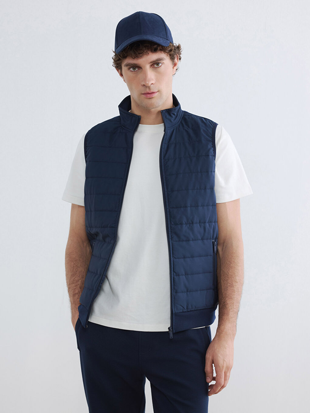 Mock Neck Quilted Men's Waistcoat
