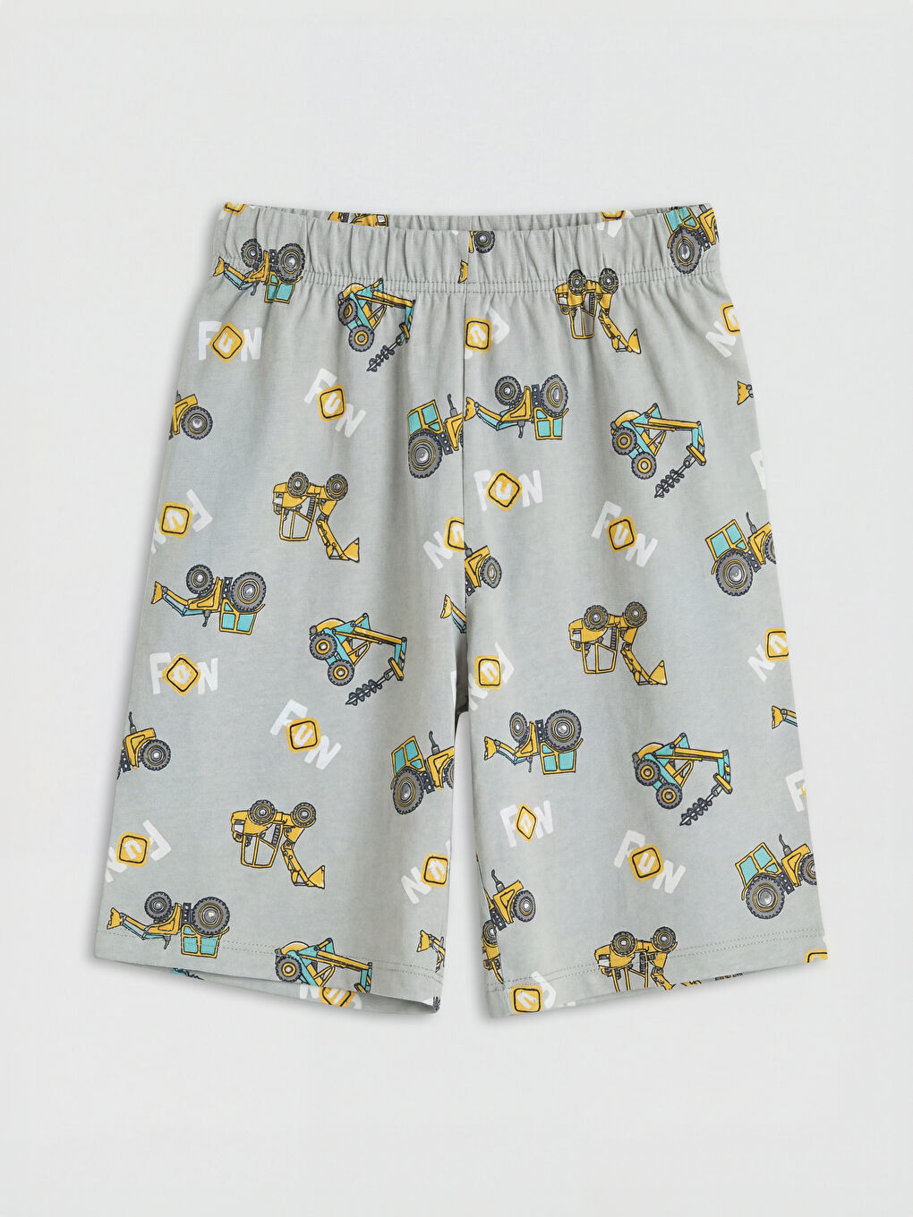 Sarı Bisiklet Yaka Erkek Çocuk Şortlu Pijama Takımı-3