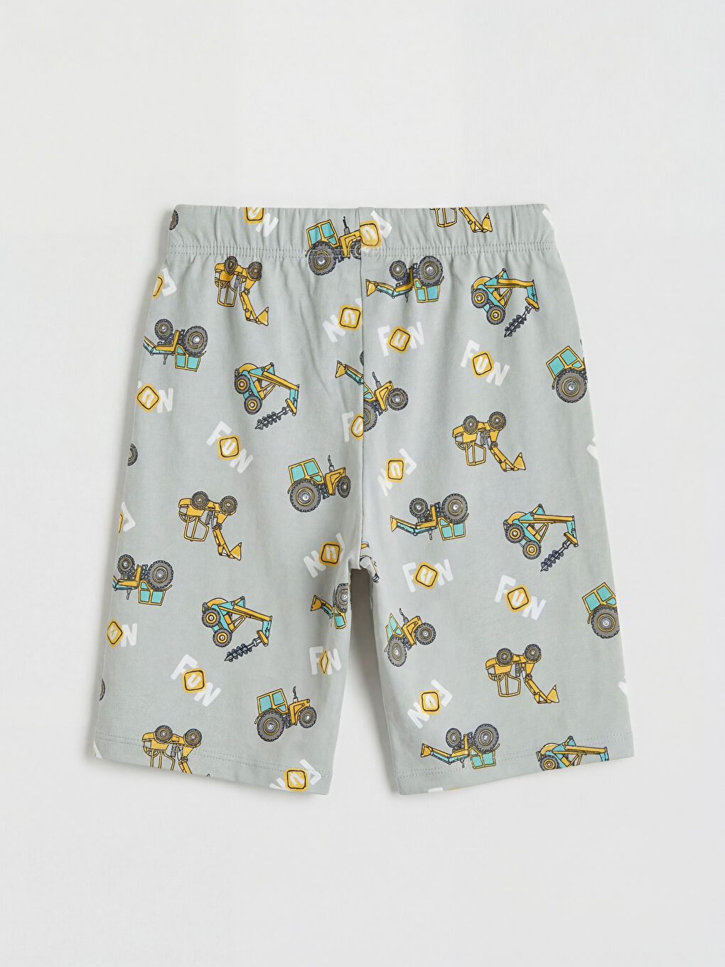 Sarı Bisiklet Yaka Erkek Çocuk Şortlu Pijama Takımı-4