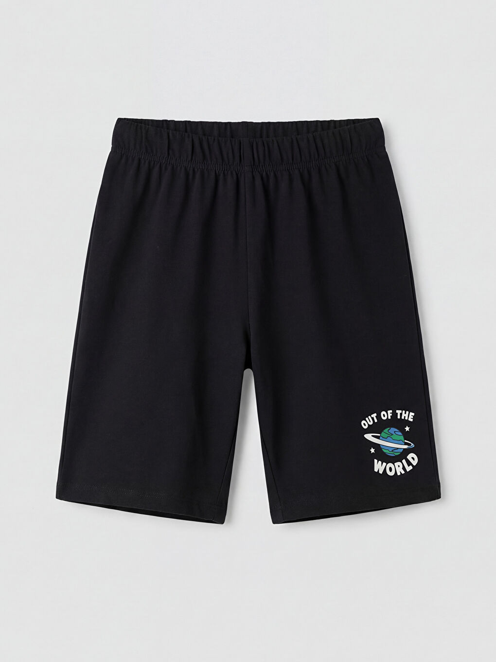 Siyah Baskılı Erkek Çocuk Şort Pijama Altı